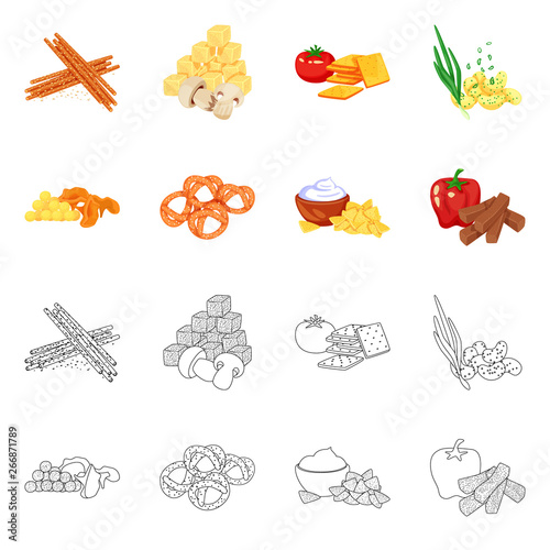 Isolated object of taste and seasonin icon. Collection of taste and organic   stock vector illustration.