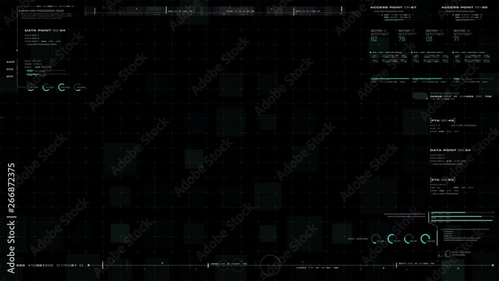 Futuristic graphic user interface head up display screen blank template with digital data telemetry information display for graphic overlay