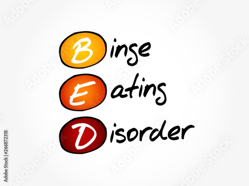 BED - Binge Eating Disorder acronym, health concept background