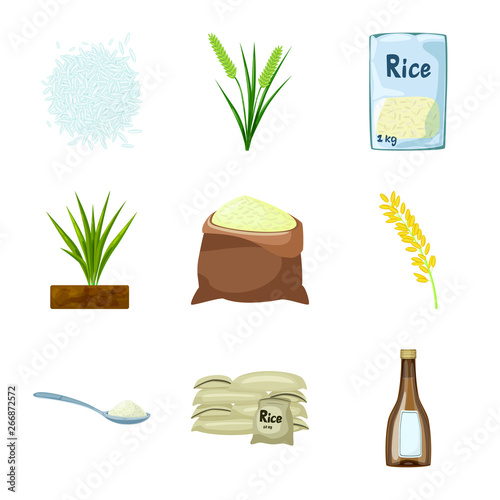 Vector design of food and organic logo. Collection of food and agricultural stock vector illustration.