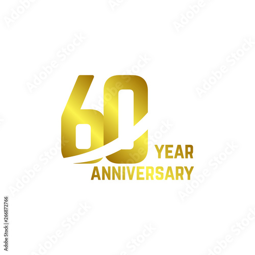 60 Year Anniversary Logo Vector Template Design Illustration