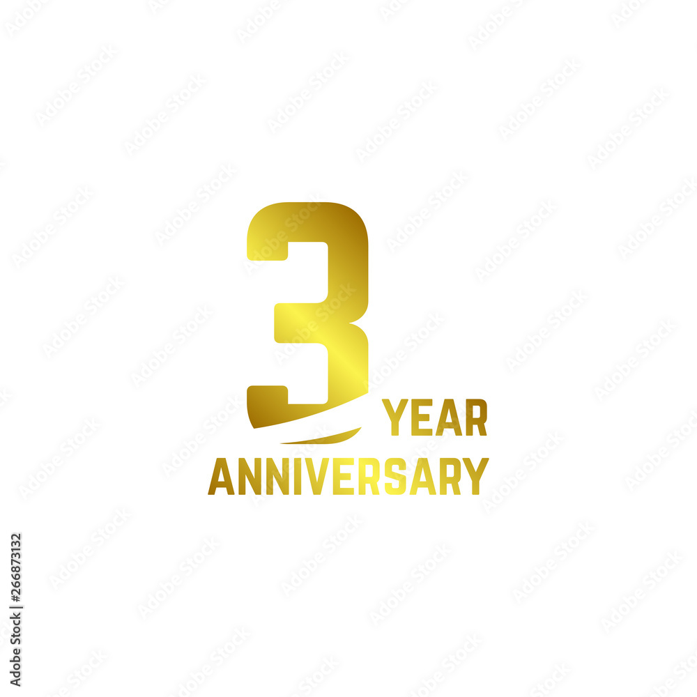 Obraz premium 3 Year Anniversary Logo Vector Template Design Illustration