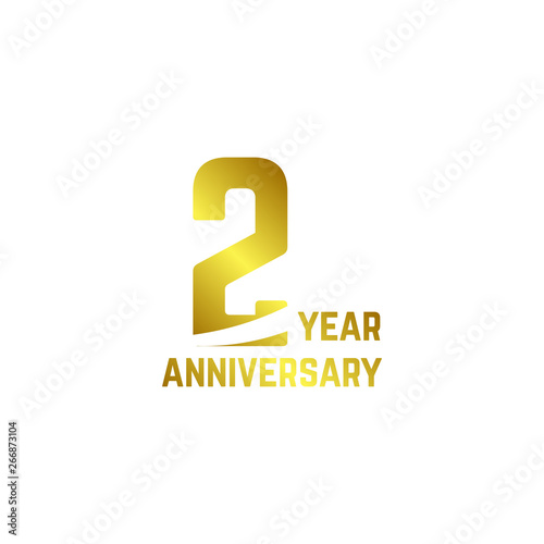 2 Year Anniversary Logo Vector Template Design Illustration
