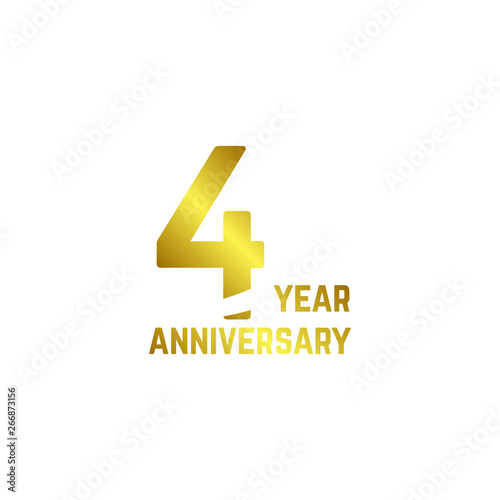 4 Year Anniversary Logo Vector Template Design Illustration