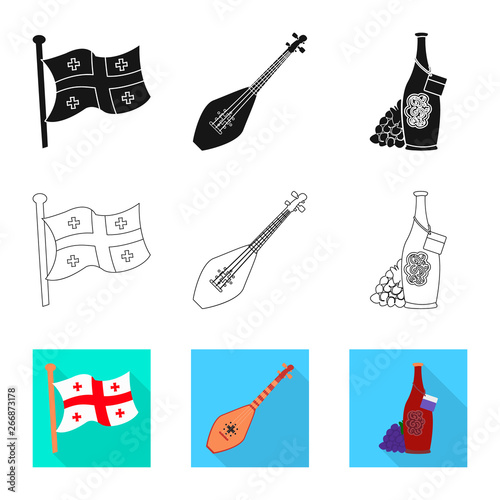 Vector design of culture and sightseeing symbol. Set of culture and originality vector icon for stock.