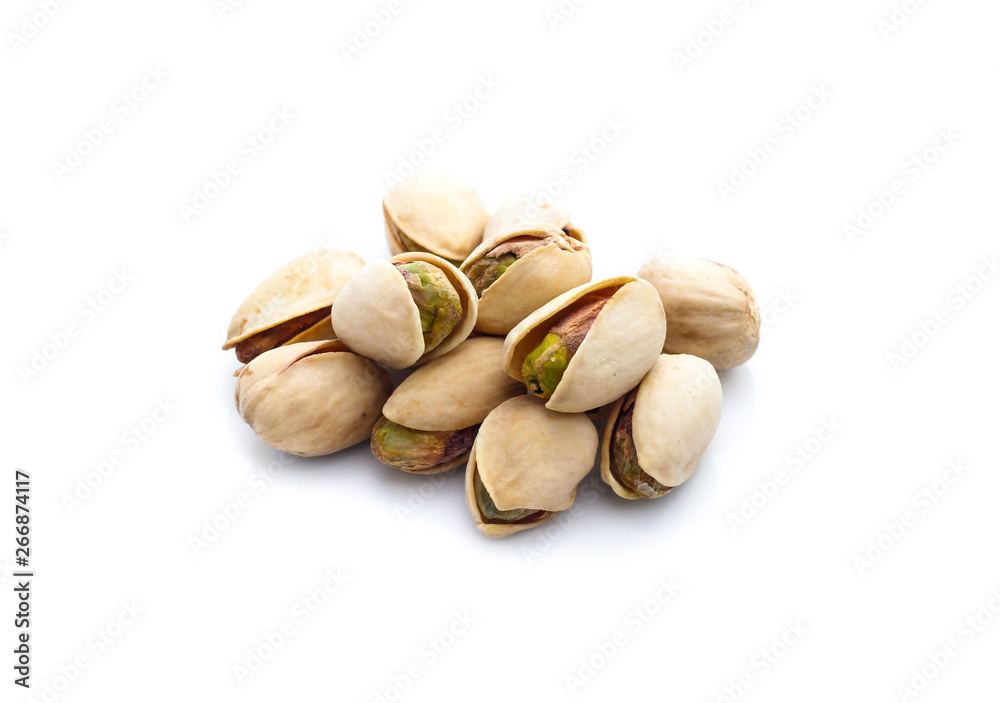 Pistachio nuts. Isolated on a white background Pistachio nuts. Isolated on a white background