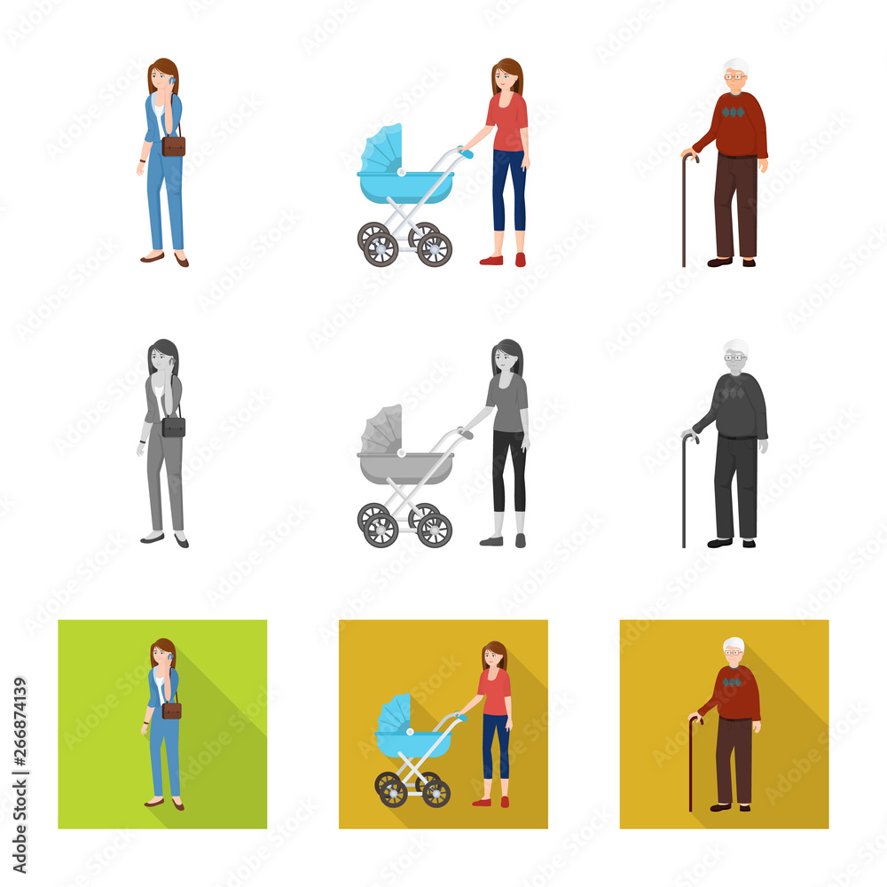 Isolated object of character and avatar symbol. Collection of character and portrait stock symbol for web. Isolated object of character and avatar symbol. Collection of character and portrait stock symbol for web.