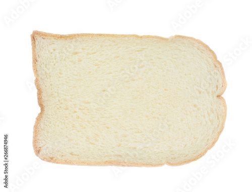slice of bread on white background