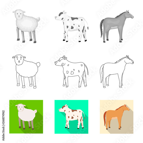 Vector illustration of breeding and kitchen  sign. Collection of breeding and organic  stock vector illustration.