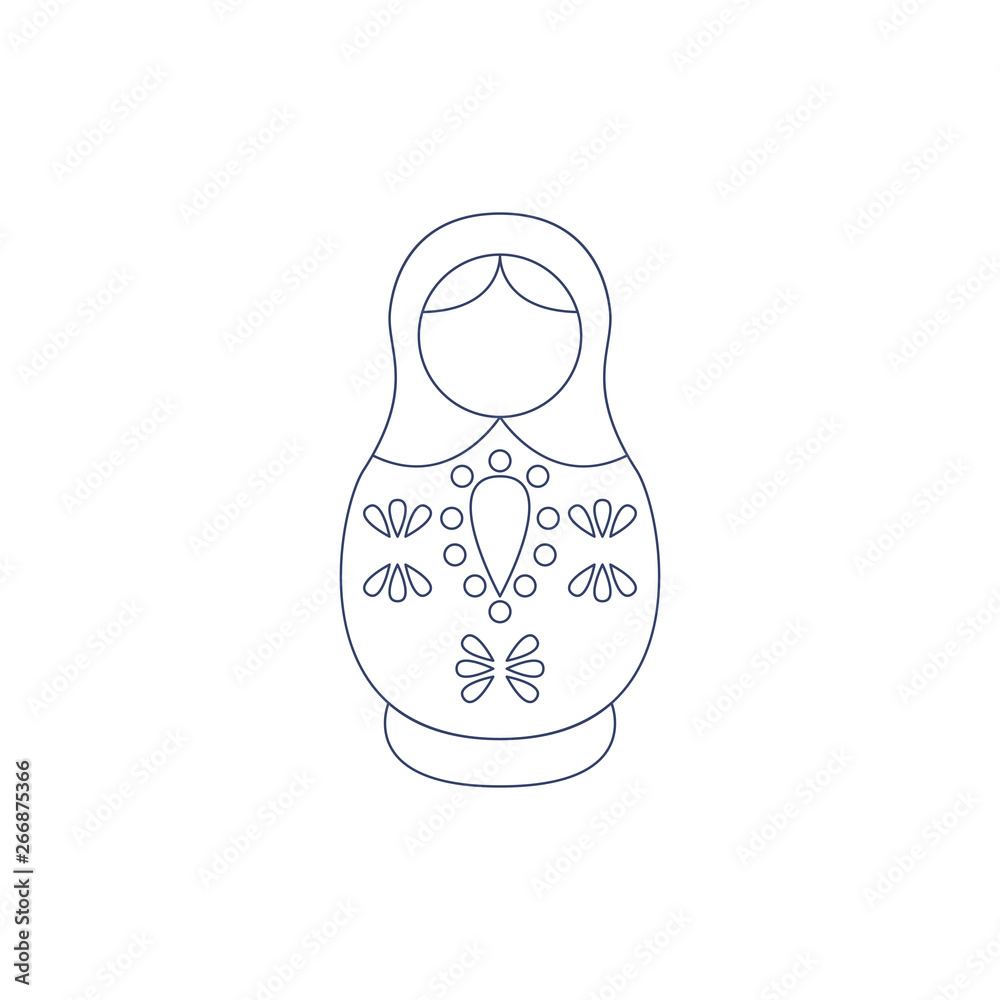 Vector matryoshka for coloring. Illustration for children coloring book ...