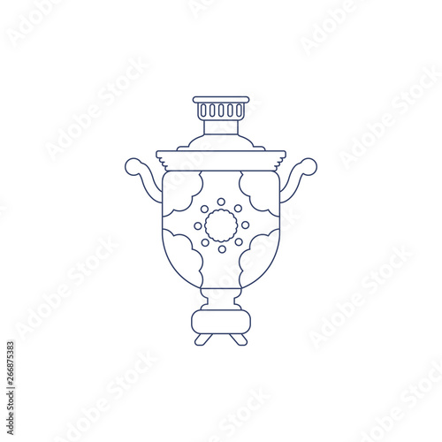 Vector samovar for coloring. Illustration for children coloring book
