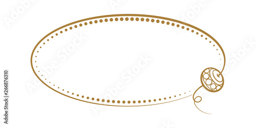 Vector vintage horizontal oval frame with a bead decoration