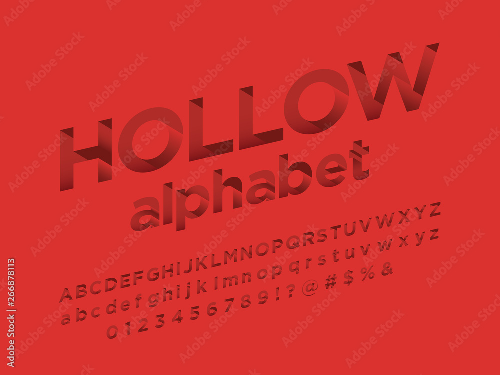 Fototapeta Vector of modern abstract hollow alphabet design