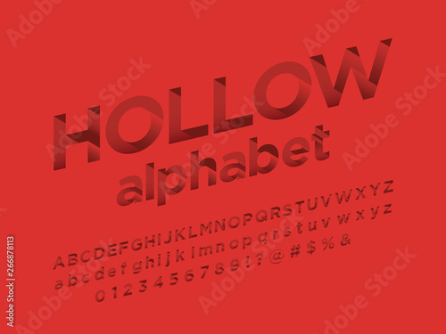 Vector of modern abstract hollow alphabet design