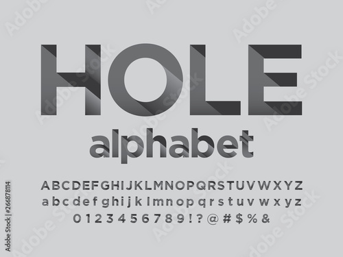 Vector of modern abstract hollow alphabet design