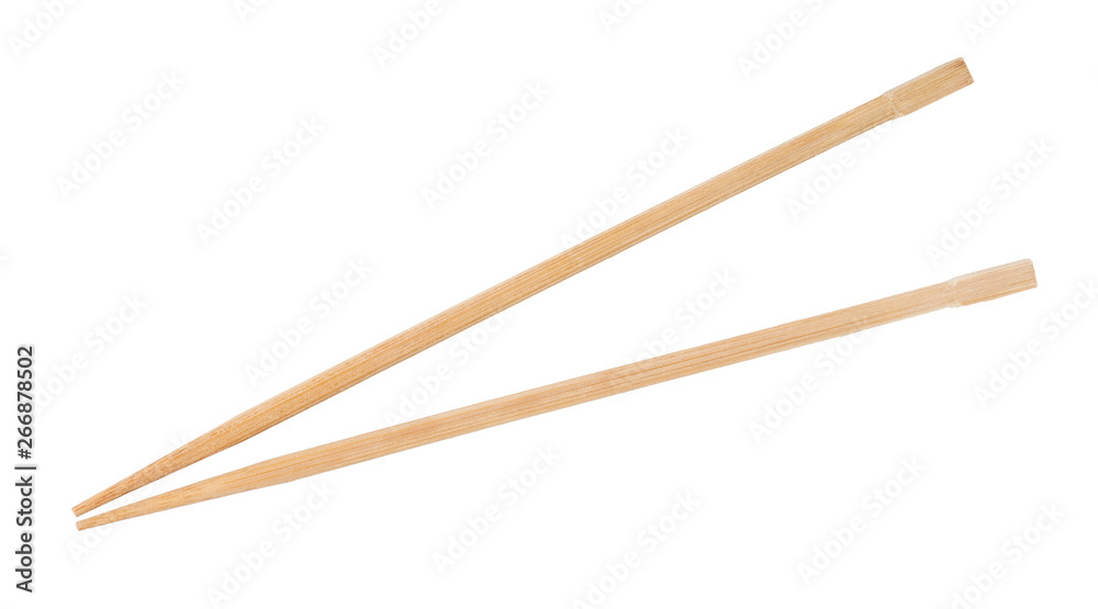 disposable beech wooden chopsticks isolated