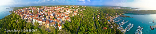 Town of Omisalj on Krk island aerial panorama