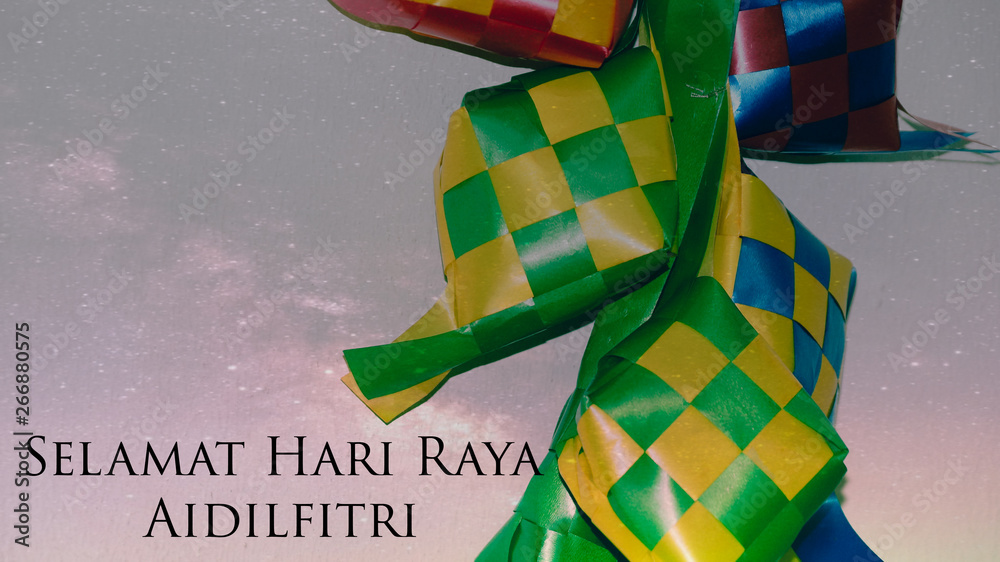 Greeting with malay word "Selamat Hari Raya Aidilfitri" that translates