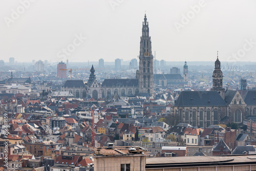 antwerpen belgium cityscape from above