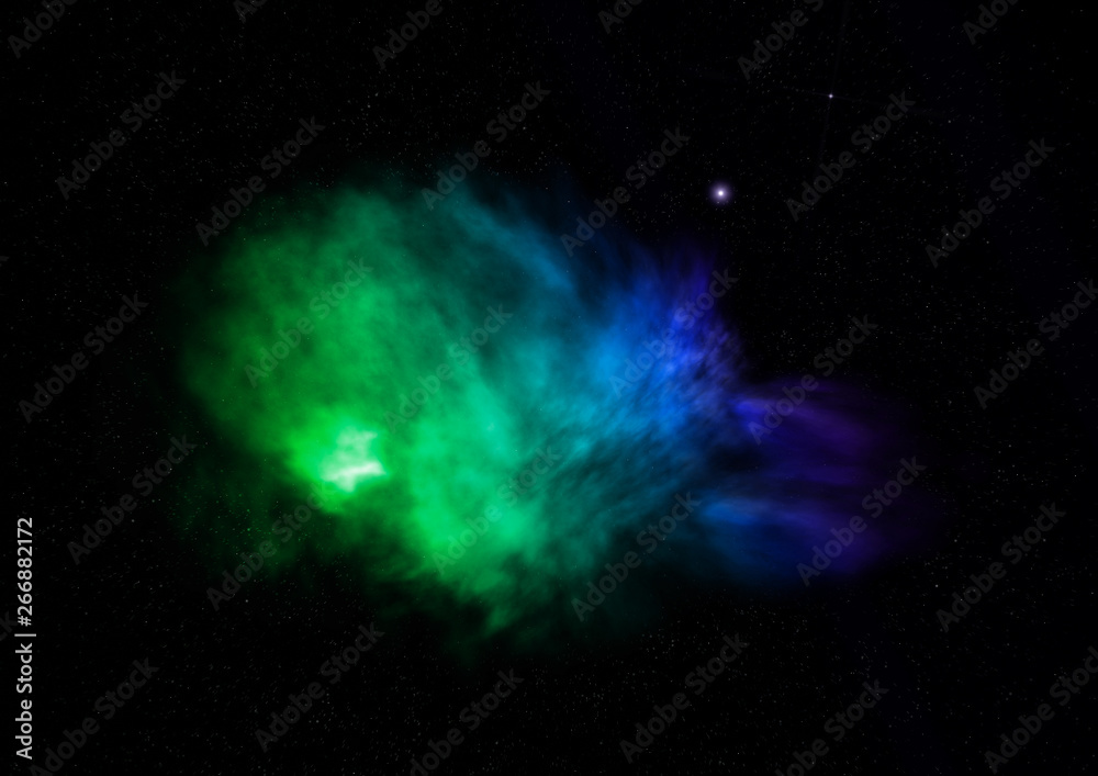 Being shone nebula. 3D rendering Being shone nebula. 3D rendering