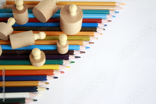 colorful pencils for drawing on the table