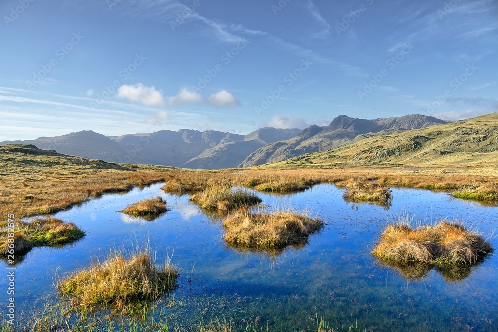 A small tarn on Silver Howe, a hill in the English Lake District.