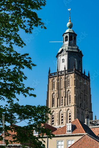 tower of Walburg Church, Walburgiskerk in Zutphen, The Netherlands