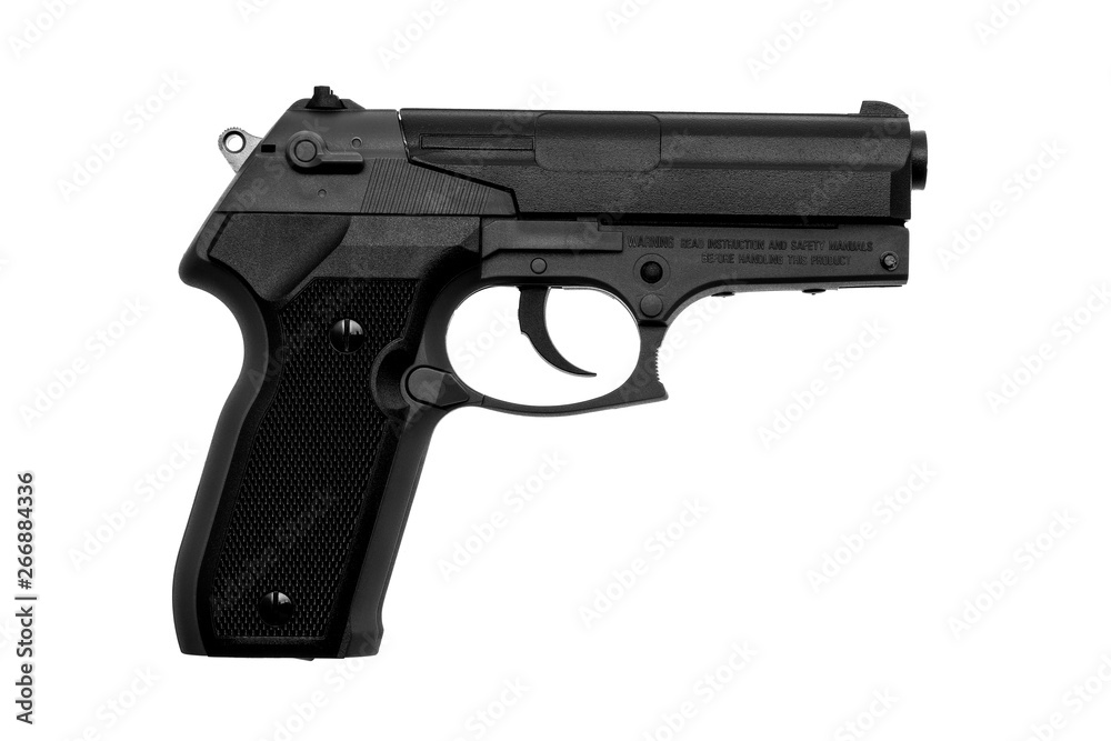 pneumatic pistol isolated on white back