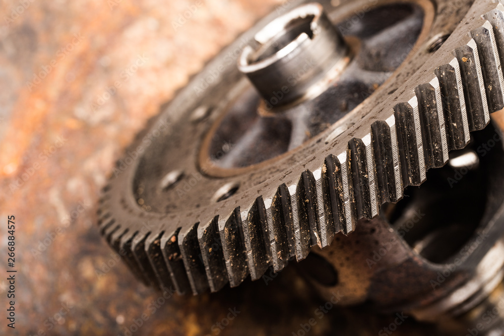 Various car parts and accessories, on metal background - Image Various car parts and accessories, on metal background - Image
