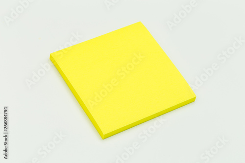 colour paper stick note on a white background
