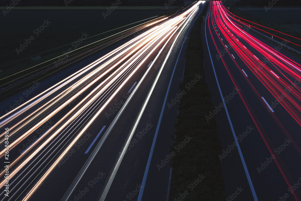 Night time traffic on highway Night time traffic on highway