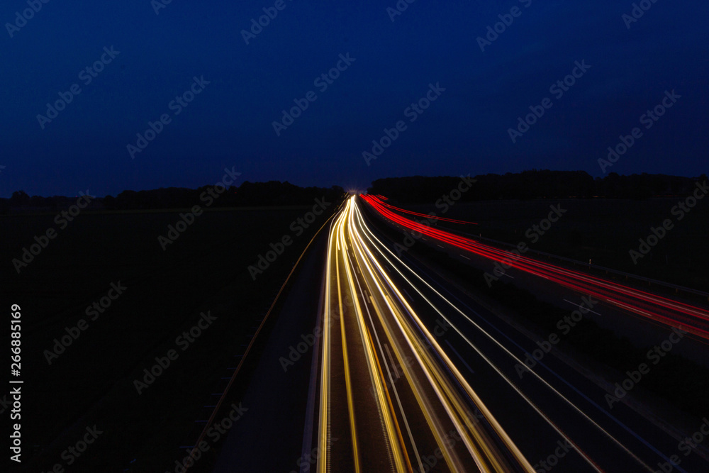 Fototapeta premium Night time traffic on highway