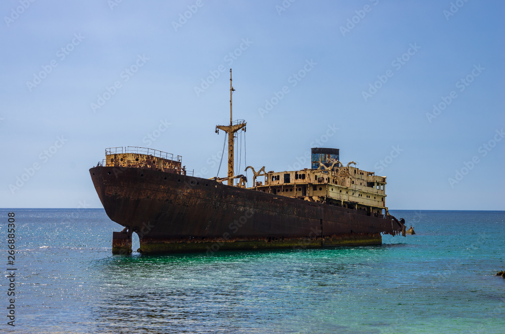 Ship wreck of Temple Hall near Arrecife, Lanzarote