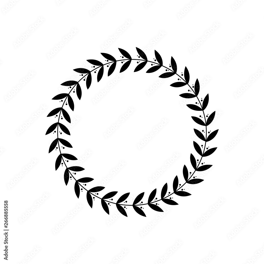 Black award laurel in circle shape