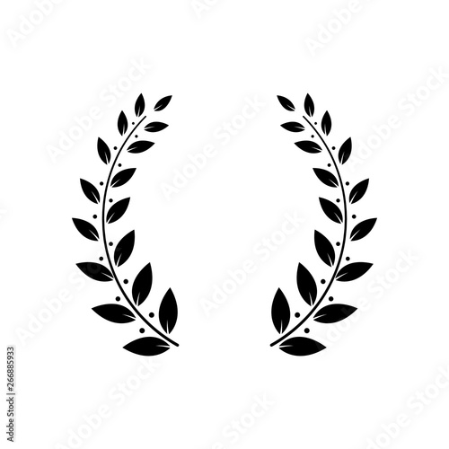 Greek laurel or olive winner award wreath or leaf frame vector isolated on white .