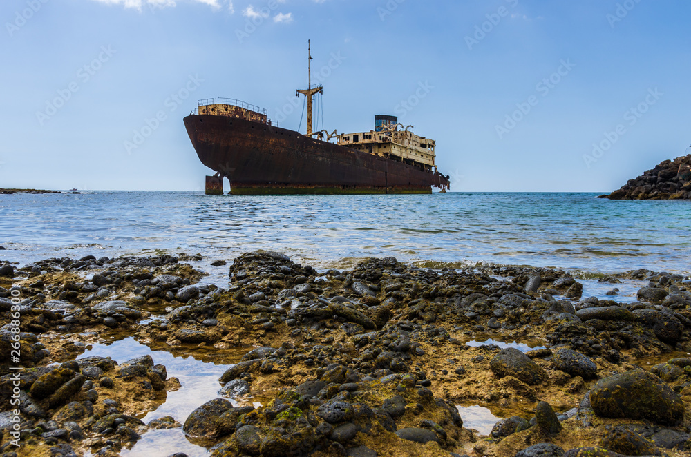 Ship wreck of Temple Hall near Arrecife, Lanzarote
