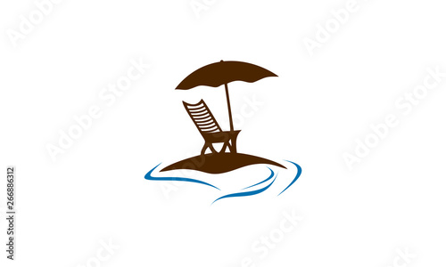 chair in beach vector