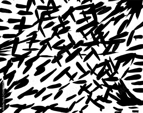 Brush grunge pattern. White and black vector.