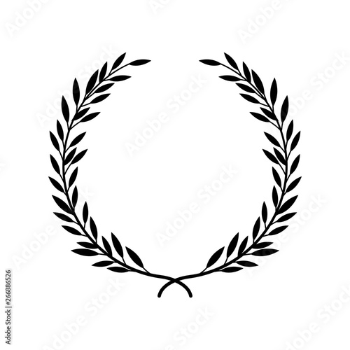 Fototapeta Naklejka Na Ścianę i Meble -  Greek laurel or olive winner award wreath or leaf frame vector isolated on white .