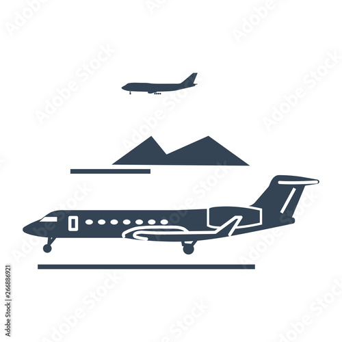 black icon private business jet