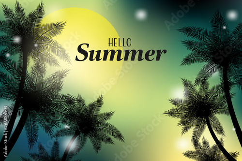Summer holiday banner with tropical backgrounds.