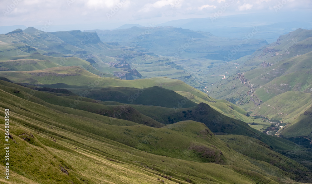 The Sani Pass, mountain route connecting Underberg in South Africa to Mokhotlong in Lesotho. 