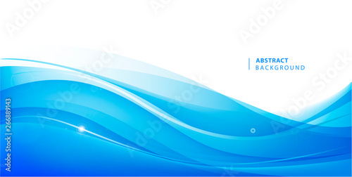 Abstract vector blue wavy background. Graphic design template for brochure, website, mobile app, leaflet. Water, stream abstract