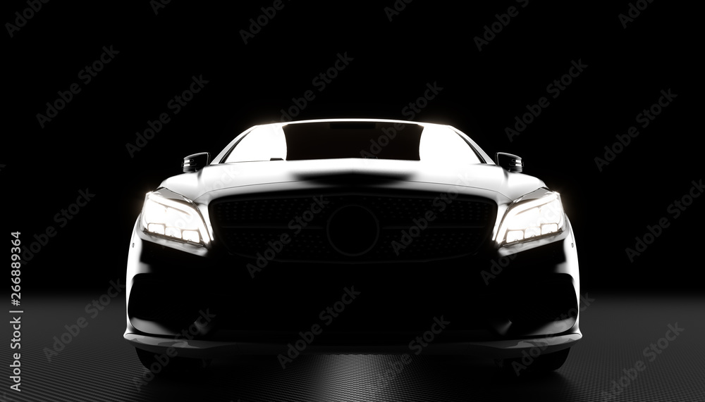 luxury car and carbon background
