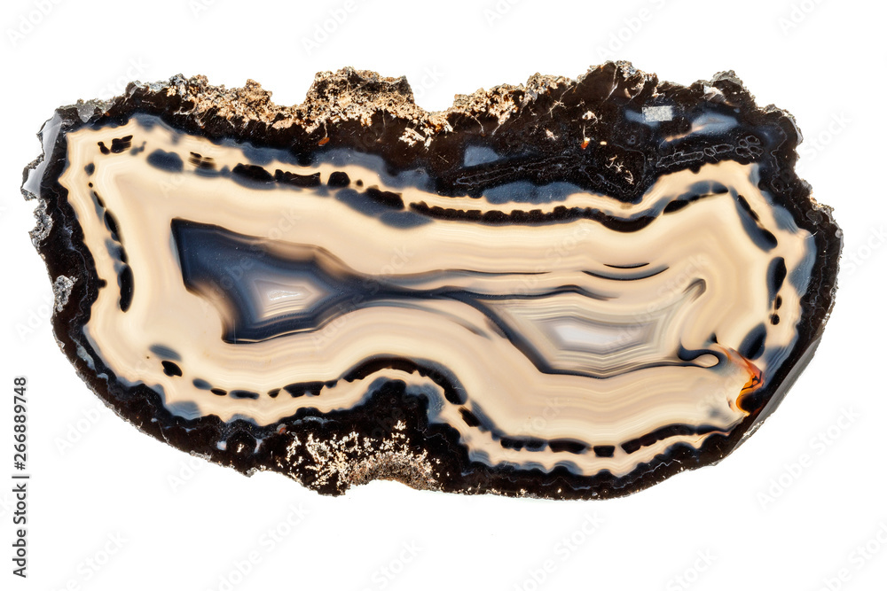 Macro stone Agate mineral on white background Macro stone Agate mineral on white background