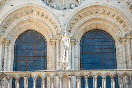 Details on facade of Notre-Dame de Paris