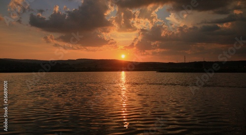 sunset on the lake