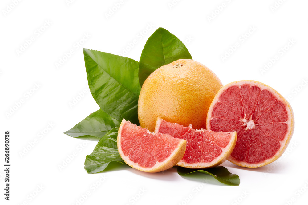 Ripe grapefruit on a white background. Ripe grapefruit on a white background.