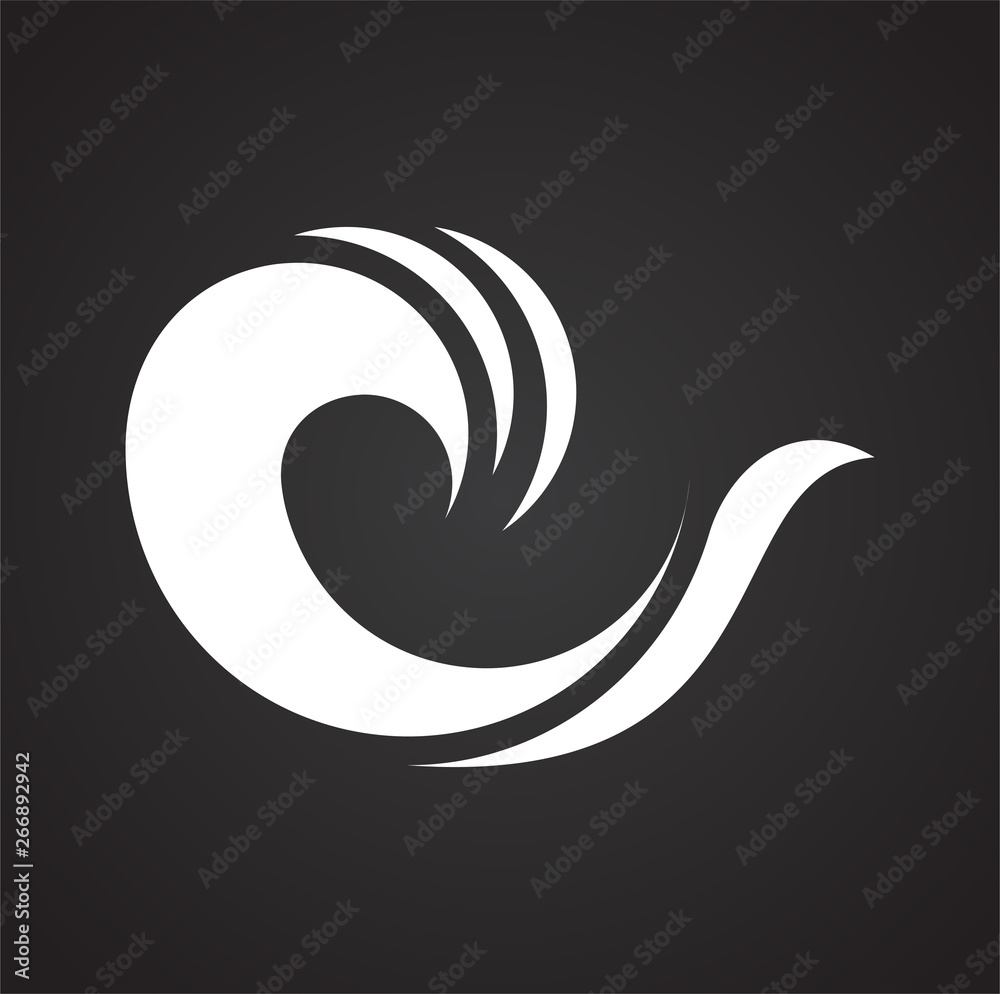 Waves icon on background for graphic and web design. Simple vector sign. Internet concept symbol for website button or mobile app.