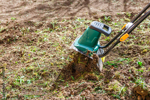Electric tiller closeup